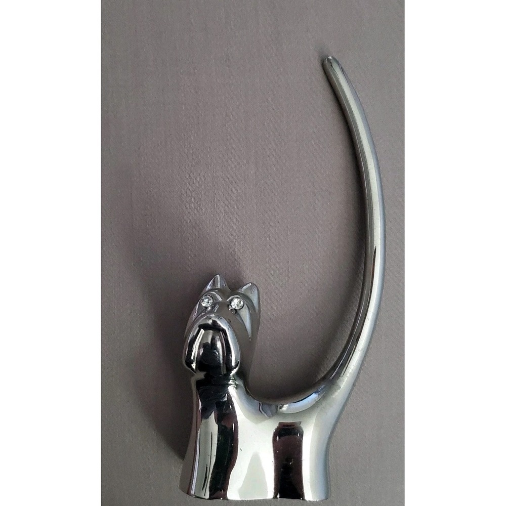 Scotty Dog Silver Metal Jewelry Ring Holder 4 1/2in.Tall x 1 1/2in.L